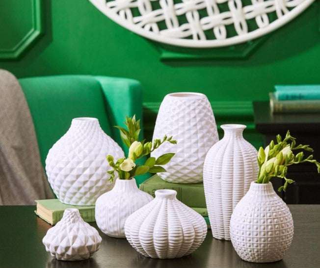 set de 7 Floreros Blancos